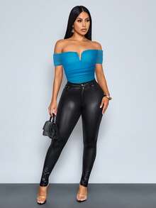 SOLERSUN Bộ đồ liền thân nữ mùa xuân/hè mới, thanh lịch và gợi cảm, cổ chữ V, chất liệu lưới xếp ly, màu đỏ tía. - Rửa nhẹ - Xem 4