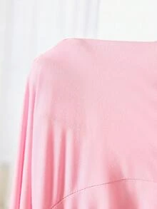 Ocili 柔软舒适的棉质蕾丝边浅粉色抽绳裤脚睡裤（女士款） - 粉色 - 查看 6