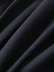 DAZY Contrast Striped Cuffed Hem Loose Wide-Leg Jeans, Casual Daily Commute Vacation Style For Young Boys - Navy Blue - View 6