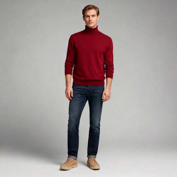 Suéter de Cuello Alto para Hombre en Tejido de Punto Fino: Estilo Clásico, Corte Regular y Variedad de Colores Para Salidas con Amigos, Casual y Formal a temporal, Verano, Primavera, Invierno y Otoño