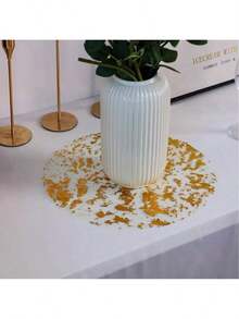 50/100/150 Disposable Gold Placemats, 13 "Glitter Metal Mesh Round Placemats, Gold Foil Mesh Doilies, Table, Wedding, Birthday Party Decorative Gold Doilies - Multicolor - View 2