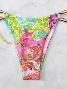 Swim Vcay 女士春假海滩装扮，露背系带性感镂空沙滩度假泳衣套装 - 彩色 - 查看 6