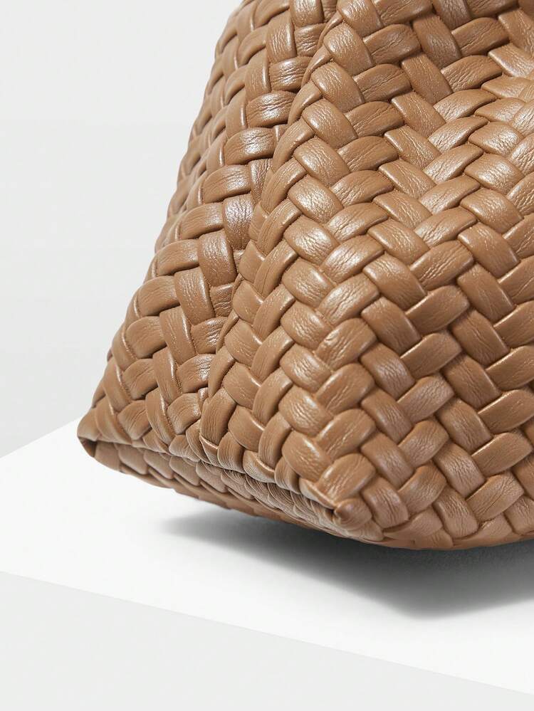 LADIES PU WOVEN EMBOSSED, FINE HARDWARE, HANDBAG