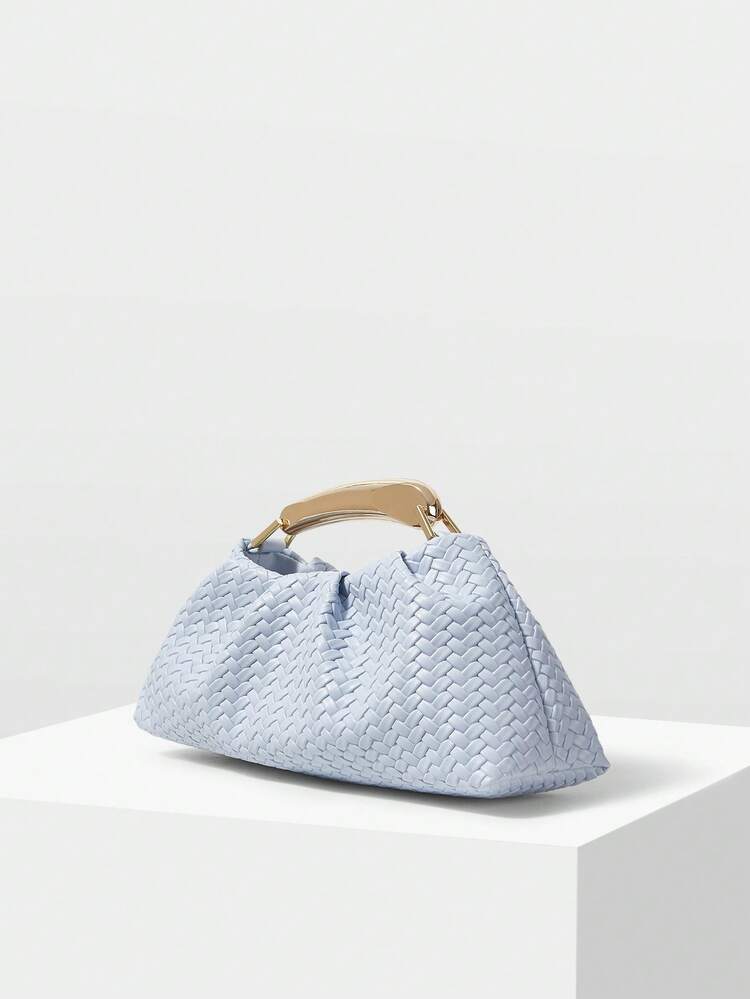 LADIES PU WOVEN EMBOSSED, FINE HARDWARE, HANDBAG