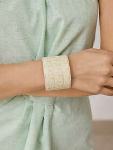 MOTF PREMIUM 预制皮革纹理个性化手链 - 米色 - 查看 7