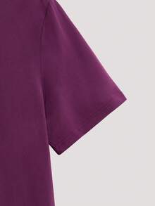 Whitmere Men's Shirt, Urban Casual Solid Color, Relaxed Fit, Spring Summer - Purple - View 6