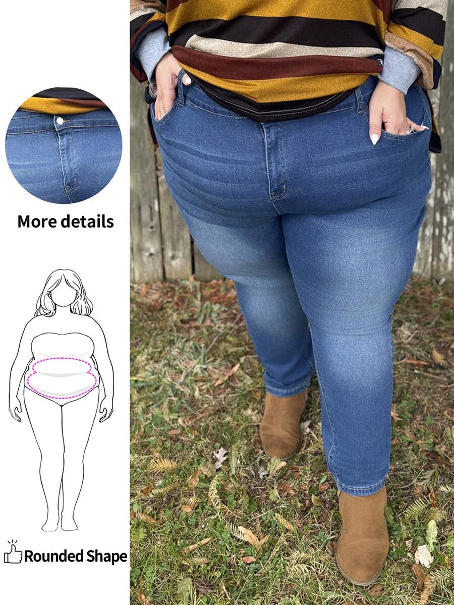 Enliva Quần Jeans Denim Co Giãn Skinny Cắt Ngắn Màu Xanh Size Lớn Quần Jeans Mùa Đông Quần Jeans Mùa Đông Cho Nữ Quần Jeans Nữ Quần Jeans Co Giãn Skinny Quần Jeans Co Giãn Lưng Cao Cho Nữ Quần Jeans Co Giãn Viền Cong - Màu xanh lam - Xem 1