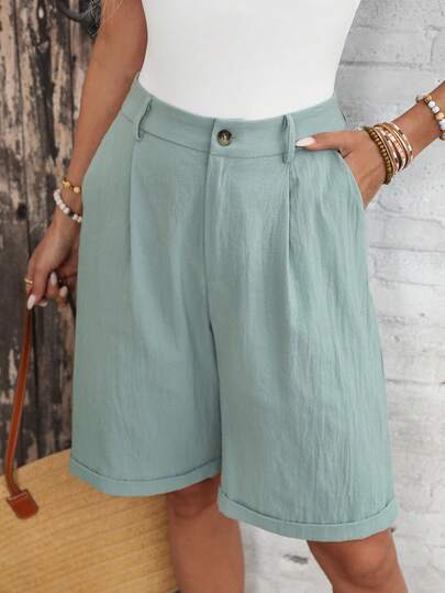 EMERY ROSE 女士纯色简约休闲短裤