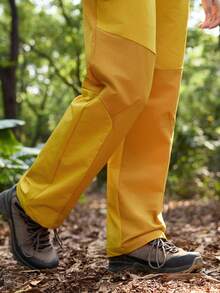 Exploreva 女士高腰口袋直筒宽松休闲百搭徒步裤 - 橘色 - 查看 5
