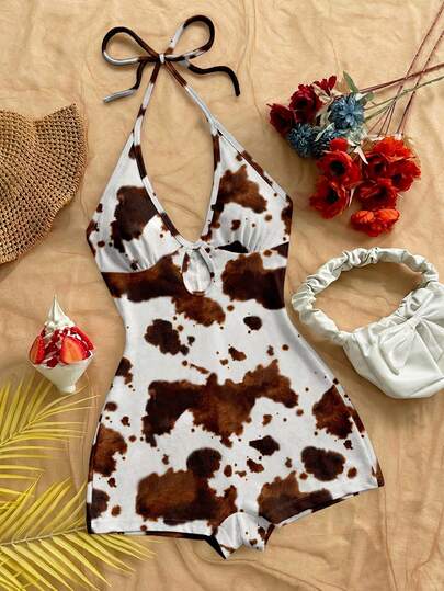 Soleia Macacão Casual e Sexy com Decote Nas Costas para Mulheres, Adequado para Festivais de Música, Férias, Design Vazado