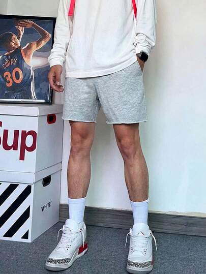 STEELVANCE 男士纯色弹力腰带口袋休闲短裤