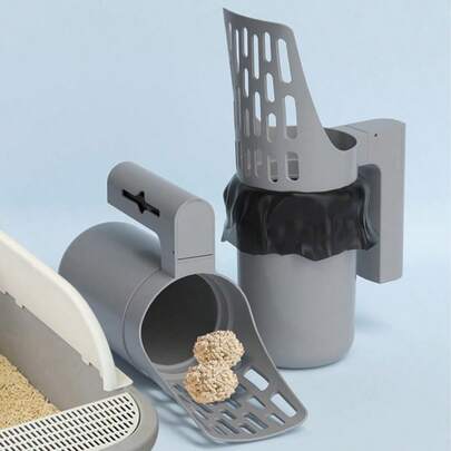 Xẻng xúc cát vệ sinh cho mèo xuyên biên giới kiểu mới, thùng rác đơn giản để dọn phân mèo, hộp đựng phân mèo, dụng cụ xúc phân cho mèo và chó.