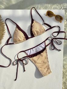 Swim Mod Bộ bikini hai mảnh gợi cảm, dây mảnh, hở lưng, họa tiết chấm bi, thời trang Xuân/Hè 2026 dành cho nữ. - Nhiều màu - Xem 1
