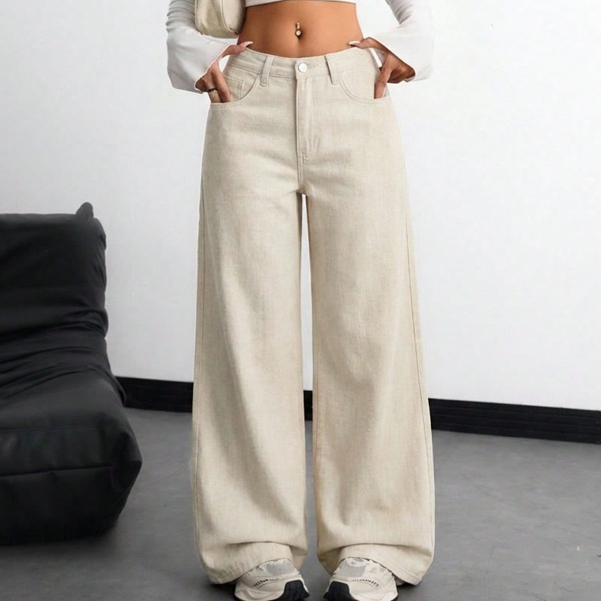 Jeans anchos de ajuste holgado y cómodo estilo Y2K casual para adolescentes, para uso diario, streetwear, Halloween, Navidad, invierno