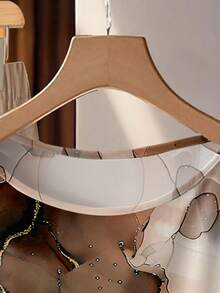 SHEIN Clasi 休闲简约风卡其灰色仿箔抽象花卉图案女式衬衫（带蝴蝶结领带）搭配卡其色宽松直筒裤两件套，适合春夏穿着，复古风格 - 彩色 - 查看 5