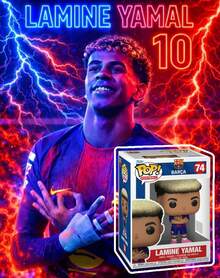 Funko Football FC Barcelona Lamine Yamal Vinyl Figure #74, Official Boxed Soccer Collectible Toy, Chibi Big Head Desk Display Model, Gift For Barca Fans - Multicolor - View 3