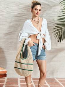 SHECARRY Stylish And Beautifully Woven Women's Shoulder Bags - Multicolor - View 8