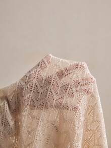 Poéselle Áo nữ dáng rộng tay cánh dơi cổ lệch vai, thích hợp cho kỳ nghỉ. - Màu be - Xem 9