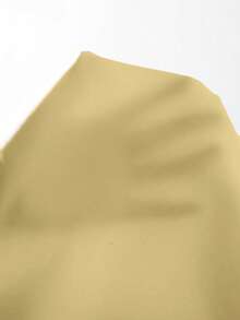 Franclia 纯色简约设计优雅皮革腰带裙 - 淡黃色 - 查看 3