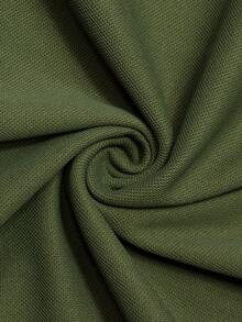 Manfinity Homme Men's Minimalist Contrast Color Short Sleeve Polo Shirt, Summer - Army Green - View 6