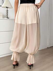 Easowa Apricot Lantern Pants, Romantic Lantern Trousers, Suitable For Romantic Dates, Vacations, Afternoon Tea, And Fashionable Commuting/Office Wear, Spring/Summer Harem Pants - Apricot - View 3