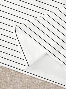 Resyla Striped & Cherry Print Round Neck T-Shirt For Women - White - View 6