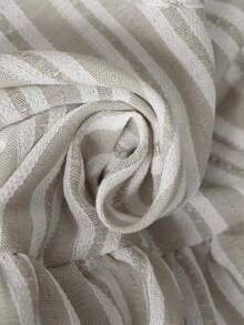 EMERY ROSE 女士度假条纹荷叶边吊带背心和阔腿裤休闲两件套 - 卡其色 - 查看 9