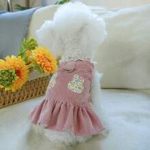 PETSIN 1pc Pet Dress, Embroidered Cute Rabbit Vest Dress, Cat/Dog Universal Clothing, Spring Clothing With Pull Tab - Multicolor - View 13