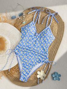 Swim Mod Women's One-Piece Swimsuit, Sexy Casual Vacation Minimalist Adjustable Strap One-Piece Swimwear, Spring/Summer - Multicolor - View 7