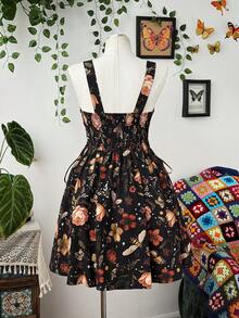 Sunspun New Arrival Spring/Summer Fashion Versatile Dreamy Romantic Printed Patchwork Ruffle Tie-Up Waist Decor Zipper Front Midi Slip Dress For Women - Multicolor - View 2