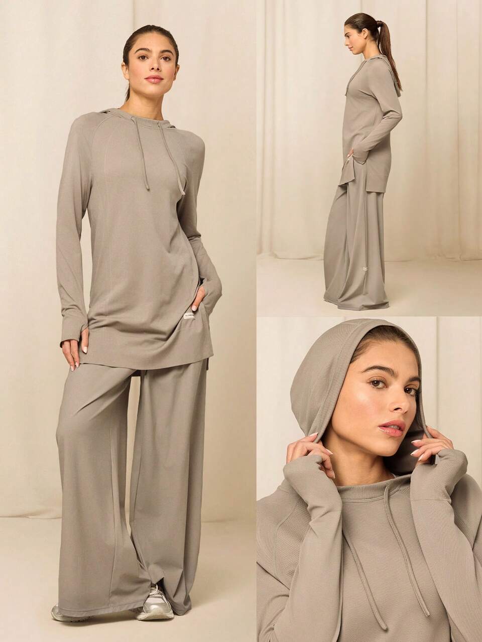 Ultrafine Soft Seamless Run Your Way Mid-Length Thumbholes Side-Split Hem Seamless Hoodie Medium Impact Training Running Gym Workout Daily Active Wear