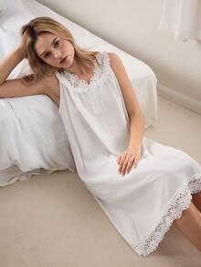 Ocili Women's Solid Color Button Casual Everyday Housedress - White - View 7