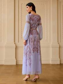 ZEYLAH WOMEN'S ELEGANT FLORAL PRINT DRESS - Multicolor - View 4