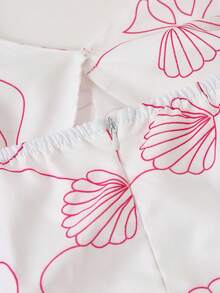 Franclia 新款优雅印花V领系腰连衣裙 - 彩色 - 查看 6