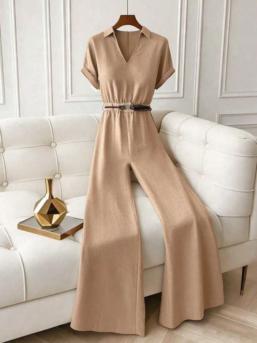 RiviMae Mono informal de mujer en color caqui, para verano - Caqui - Ver 1