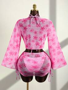 Zestiva 4件套假日沙滩雪纺防走光泳衣罩衫套装 - 彩色 - 查看 2