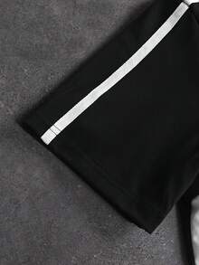 STYNVO Men's Casual Contrast Color Short Sleeve T-Shirt Set Men Two Piece Set Summer Two Piece Set Men Graphic Two Piece Set Athletic Two Piece - Multicolor - View 5