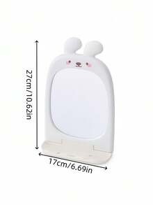 1PC Bunny Cartoon Makeup Mirror Suction Wall Bathroom Mirror Dorm High Value Cosmetic Mirror For Girls Women Home Decor - Multicolor - View 3