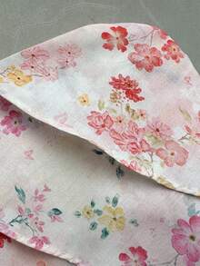 SHEIN SunnyBelle Áo hai dây nữ mùa xuân/hè màu hồng họa tiết hoa nhí, cổ chữ V sâu, thắt nơ trang trí, thích hợp cho đi biển, nghỉ mát, du lịch, hẹn hò lãng mạn, áo không tay phối màu hoa nhí. - Màu Hồng baby - Xem 8