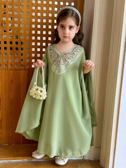 Dazy Kids Young Girl Elegant Party Dress With Rhinestone Decor