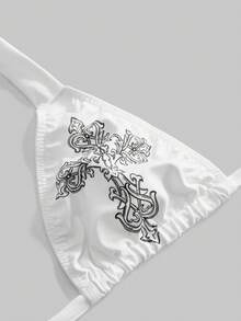 ROMWE Gothic Cross Triangle Bralette With Halter For Women - Multicolor - View 3