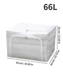 Transparent PVC Storage Box, Large Waterproof Steel Frame Household Clothing And Bedding Storage Box, Foldable Wardrobe Storage Box, Bedroom Storage Box - White - View 10