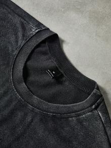 Manfinity Roghcode Camiseta de tirantes de estilo gótico callejero con patrón oscuro y tela lavada, adecuada para festivales de música al aire libre, uso diario, reuniones con amigos, regalo para novio/esposo, regalo de aniversario - Negro - Ver 5