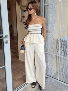 Serisse 女士度假休闲抹胸上衣和裤子两件套 - 彩色 - 查看 6