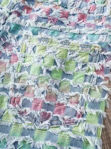 Manfinity Joysei Men's Summer Fashion Street Gradient Slant Pocket Frayed Hem Wide Leg Denim Shorts - Light Wash - View 5