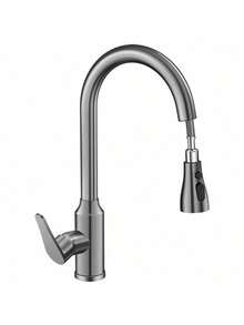 Kitchen Faucet With Pull-Out Spray Head, Kitchen Sink Mixer Faucet With 360° Rotation, Kitchen Mixer Faucet With 3 Spray Modes, Kitchen Mixer Faucet, Brushed Stainless Steel Kitchen Faucet. - Multicolor - View 7