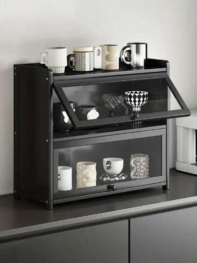 Нова практична настільна полиця для зберігання, 2-/3-рівневий акриловий прозорий органайзер для макіяжу, містка кухонна полиця для зберігання, ідеально підходить для зберігання косметики та комор, ідеальний святковий подарунок, багатошарова полиця для зберігання, багатофункціональна полиця