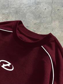 AXEPEAK Áo thun nam dệt kim tay ngắn, kiểu dáng thường ngày, rộng rãi, thoải mái - Đỏ - Xem 4