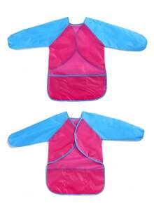 MINKOJA 1PC Waterproof Long Sleeves Painting Apron For Kids Holiday Gift Christmas - Pink - View 9