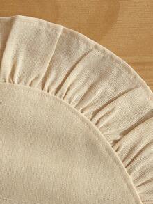 1-Piece   Solid Color Linen Placemat In Plain White With Ruffle Edges, Stain-Resistant , Perfect For Decorating Your Dining Room And Table. Suitable For Family Gatherings, Daily Use, Banquets, Weddings, Holidays, And Parties. - Multicolor - View 14